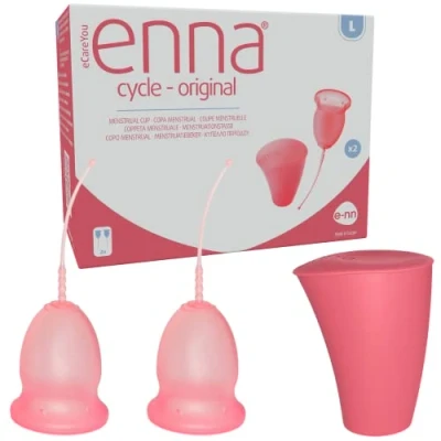 Afbeelding van ENNA CYCLE &quot;L&quot; 2 menstruatiecup + sterilisatiedoos