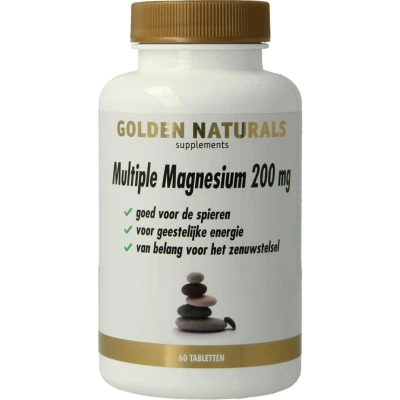 Afbeelding van Golden Naturals Multiple Magnesium 200mg Tabletten