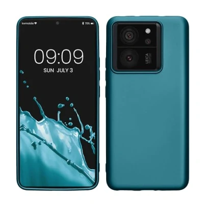 Afbeelding van kwmobile telefoonhoesje geschikt voor Xiaomi 13T / Pro Hoesje smartphone Back cover in Metallic carabisch blauw