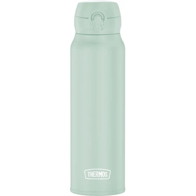 Afbeelding van THERMOS Thermosfles van roestvrij staal, 0,50 l, groen glanzend, mat, 10 uur warm/20 koud, volledig lekvrij, voor water, thee, stille dranken, liter