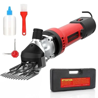 Afbeelding van Ciseaux à mouton, tondeuse moutons électrique professionnelle 550 W, de toilettage pour moutons, alpagas, chèvres et plus encore, coupe cheveux bétail ferme lourde 6 vitesses