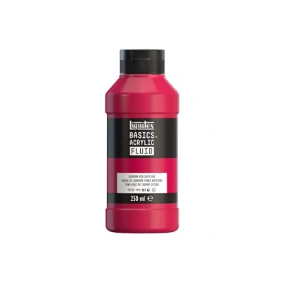 Afbeelding van Liquitex Basics Fluid Acrylverf met vloeibare consistentie, sneldrogend, lichtecht, waterdicht, op waterbasis, 250 ml fles, cadmiumrood donker imitatie