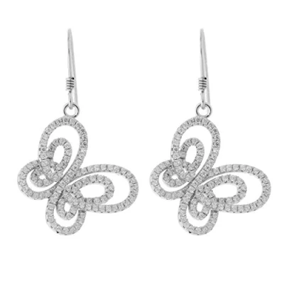 Afbeelding van Orphelia Oorhanger Butterfly Zirconium Sterling Zilver 925