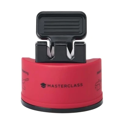 Afbeelding van Smart Sharp Dual Messenslijper, Handmatig, Geschikt voor Keramische en Kartel Messen, Rood MasterClass Sharpen Up
