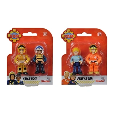 Afbeelding van Simba Brandweerman Sam set van twee figuren, 10925285038, 3 jaar, cijfers 7 cm, Sam+Tom, Penny+Tom, Willekeurige keuze