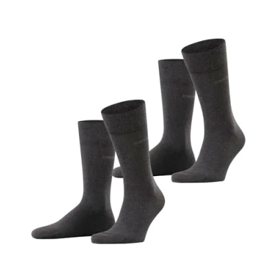 Image de ESPRIT Basic Easy 2 Pack M SO coton unies lot de paires, Chaussettes Homme, Gris (Anthracite Melange 3080), 39 42