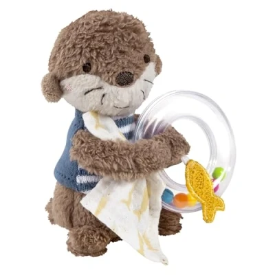 Image de Fehn Anneau hochet loutre de préhension pour hocher, sentir, jouer avec un animal en peluche comme fidèle compagnon Jouets motricité bébés et jeunes enfants à partir 0 plusmois
