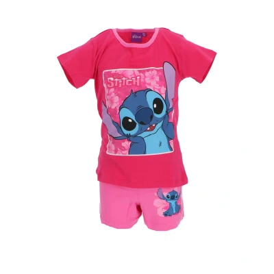 Afbeelding van Lilo &amp; Stitch Shortama Donkerroze Maat 5 Jaar