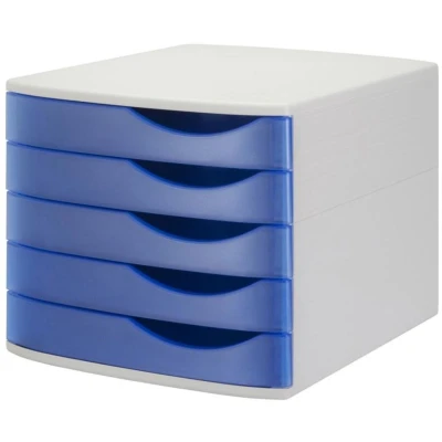 Afbeelding van Djois bureauladenset Silky Touch met 5 blauwe lades