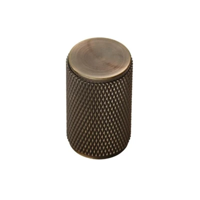 Afbeelding van Fingertip Designs Kastknop &quot;Knurled&quot; 30mm Antiek messing