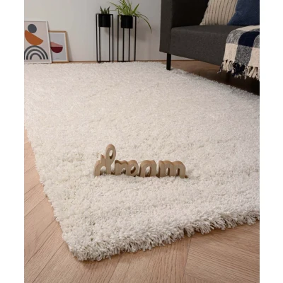 Afbeelding van Hoogpolig Tapijt/Vloerkleed Cozy Shaggy Wit 120x170 Cm