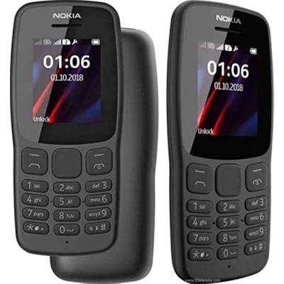 Afbeelding van Nokia 106 4GB Dual Sim simlockvrij 2018 Donkergrijs LED zaklamp FM radio Big Button telefoon