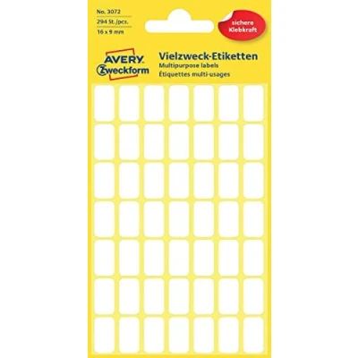 Afbeelding van Avery Witte etiketten ft 16 x 9 mm (b h), 294 stuks etiket