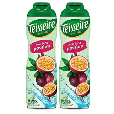 Image de Teisseire Lot de 2 sirops boisson passion Fruit/Fruit la 600 ml Sirop au goût identique fruit