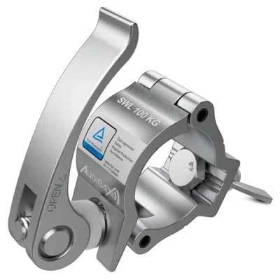 Afbeelding van Audibax ACP 4851100S Bevestigingsklem met een diameter van 48 tot 51 mm bevestigingshaak maximale belasting 100 kg tang voor podiumverlichting bevestiging beweegbare