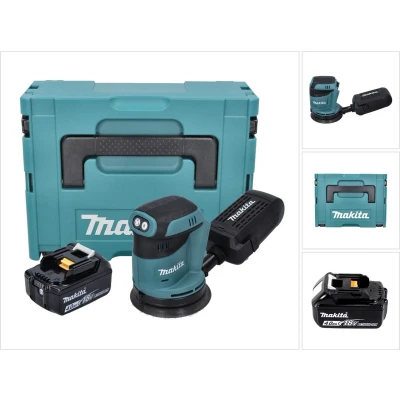 Afbeelding van Makita DBO 180 M1J 18 V 125 mm accu excentrische schuurmachine + 1x 4.0 Ah Makpac zonder lader