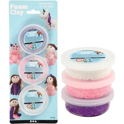 Afbeelding van Creativ company boetseerklei foam clay 3st