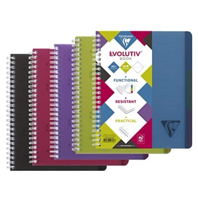 Afbeelding van Clairefontaine 329156C Linicolor Intensive Evolutiv&#039;Book Een geperforeerd spiraalvormig notitieboek A4 22,5 x 29,7 cm 240 gelinieerde afneembare pagina&#039;s met marge papier 90 g omslag van
