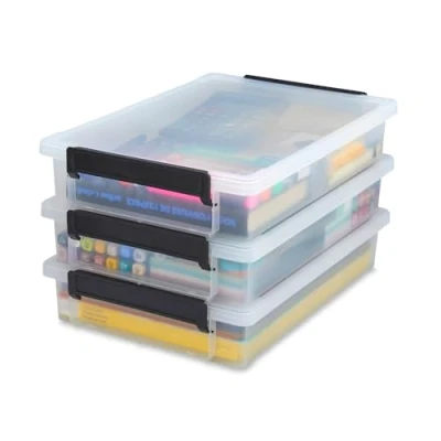Afbeelding van Iris Ohyama Opbergdozen voor documenten, LLB A4, kunststof, transparant, 4 l, 36,5 x 25 7 cm, 3 stuks