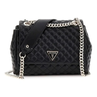 Afbeelding van GUESS Schoudertas Everlee Convertible Xbody Flap Bag Black Zwart
