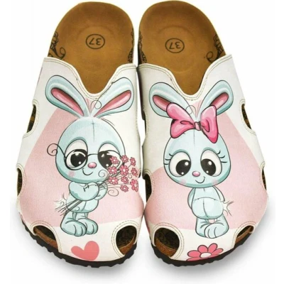 Afbeelding van GOBY Rabbits Clogs Slippers Hoge kwaliteit Handmade Maat 35