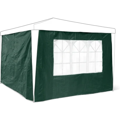 Afbeelding van Relaxdays partytent zijwand 2 stuks voor 3x3 feesttent klittenband met raam groen