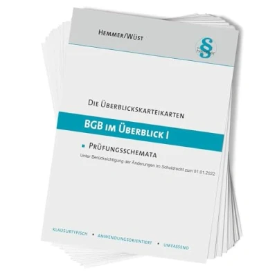 Afbeelding van Überblickskarteikarten BGB im Überblick I