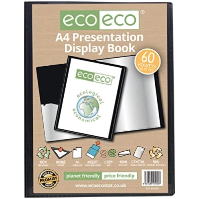 Image de eco A4 50% recyclé, 60 pochettes, noir, présentation de