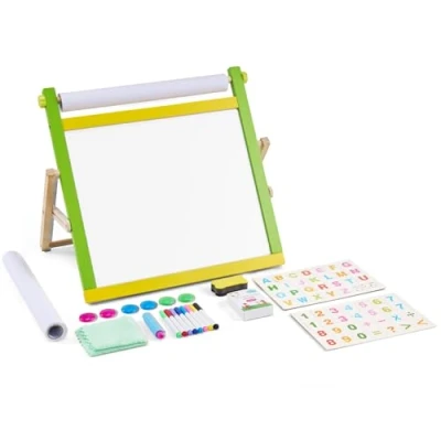 Image de VEVOR Chevalet d&#039;Art Enfants 3 en 1 Tableau Magnétique Blanc Noir Double Face
