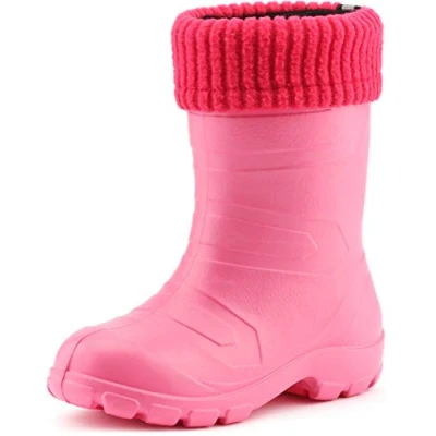 Afbeelding van Ladeheid Kinder Regenlaarzen Rubber met Binnenschoen EVA Wasbare LA LMG 845 AspenKids Roze1025/Roze 27