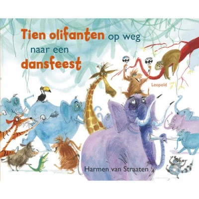 Afbeelding van Uitgeverij leopold tien olifanten op weg naar een dansfeest