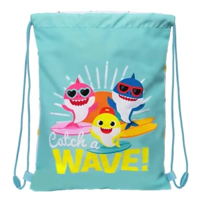 Afbeelding van Rugtas met Koordjes Baby Shark Surfing Blauw Wit 26 x 34 1 cm
