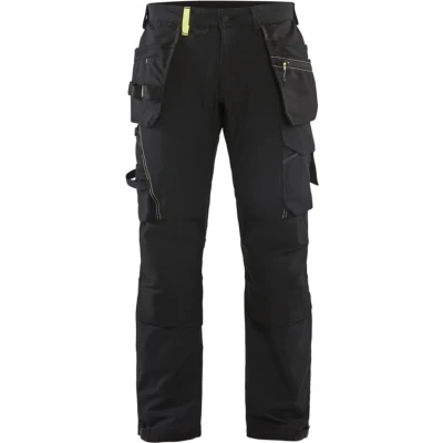 Afbeelding van Blaklader Werkbroek met 4 weg stretch 1522 1645 Zwart/High Vis Geel C60