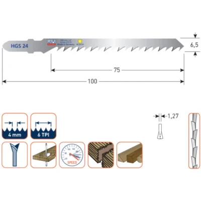 Afbeelding van Decoupeerzaagbladen Bosch T244D Geschikt voor Hout HGS 24 (set van 5)