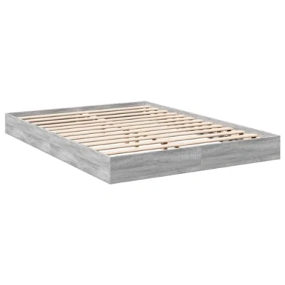 Afbeelding van Bedframe bewerkt hout grijs sonoma eikenkleurig 140x200 cm