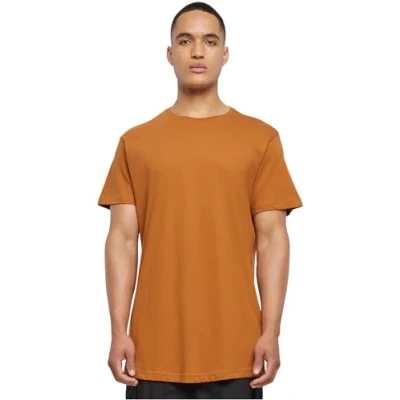 Image de Urban Classics Shaped Long Tee Manches Courtes Ourlet Arrondi Col Rond Basique Streetwear Minimaliste 100% Coton Jersey Homme, Marron (Toffee 786), XL