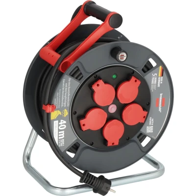 Afbeelding van Brennenstuhl Professional kabelhaspel 300 KU 4100 (40m kabel in zwart, gemaakt van speciale kunststof, voor gebruik op bouwplaatsen en permanent buitengebruik, Made Germany)