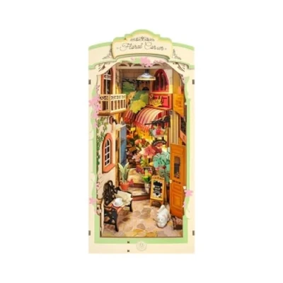 Afbeelding van Robotime Floral Corner Houten Book Nook DIY miniatuurhuis TGB09 Knutselen Bouwpakket Hobby Boekensteun Creatief