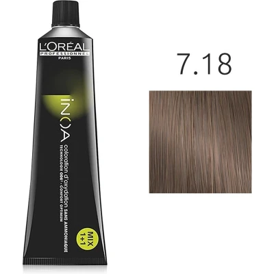 Afbeelding van L&#039;Oréal INOA 7.18 As Mokkablond 60 gr