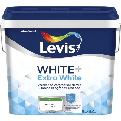 Afbeelding van Levis Muurverf White+ Mat Extra White 5L