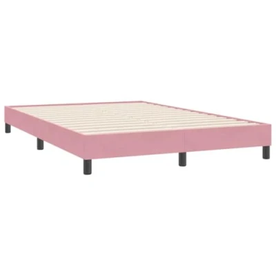 Afbeelding van vidaXL Bedframe zonder matras 140x220 cm fluweel roze