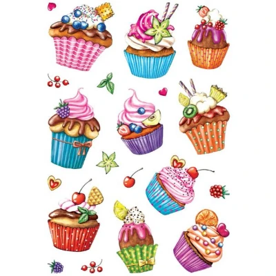 Afbeelding van Etiket HERMA 3387 cupcakjes glitter Blister a 2 vel 10 stuks