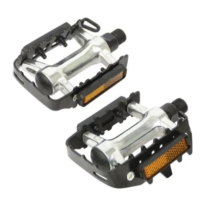 Image de Dresco pédales de plate forme MTB 11 cm métal chromé/noir 2 pièces