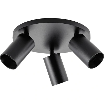 Afbeelding van CAN TILT plafondspot, zwart, Ø 25 cm, 3 lamps metaal GU10