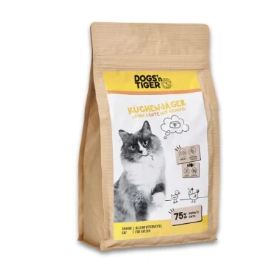 Afbeelding van 10 kg Dogs&#039;n Tiger Cat Senior &quot;Keuken Jager&quot; Kip &amp; Eend Kattenvoer droog