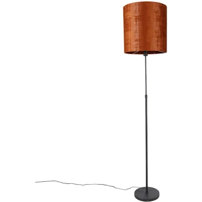 Afbeelding van QAZQA Vloerlamp zwart kap rood 40 cm verstelbaar Parte