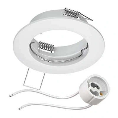 Afbeelding van ledscom.de FERE Plafondmontageframe wit mat montageframe (LED/halogeen/GU10/MR16/PAR16/50mm) incl. GU10 fitting
