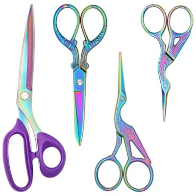 Afbeelding van Belle Vous Heavy Duty Fabric Scissors (4 Pack) Stainless Steel Dressmaking/Craft Sharp Tailor Shears for Sewing, Embroidery and Leather