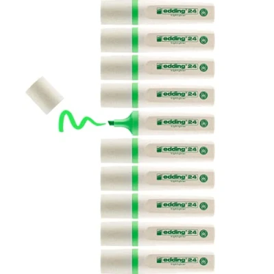 Afbeelding van Markeerstift edding 24 Eco lichtgroen Omdoos a 10 stuk stuks