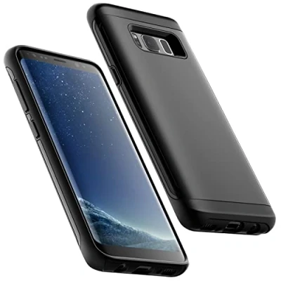 Afbeelding van JETech Schokbestendige beschermhoes voor Samsung Galaxy S8 (niet Plus), dubbele bescherming, robuust, met schokbestendige, (zwart)